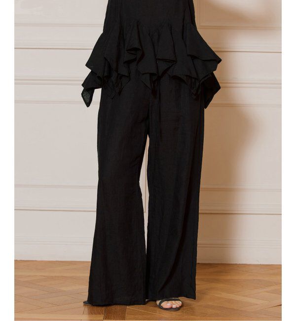 IENA LA BOUCLE「《追加》IENA LA BOUCLE リネンブロードイージーパンツ(ブラック)」|その他|