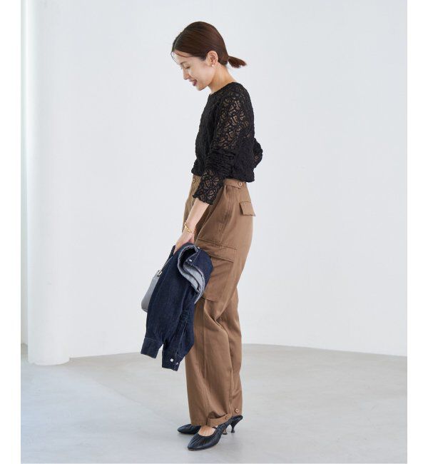 IENA「《追加3》ペイズリー ストレッチレースプルオーバー」|Tシャツ・カットソー|