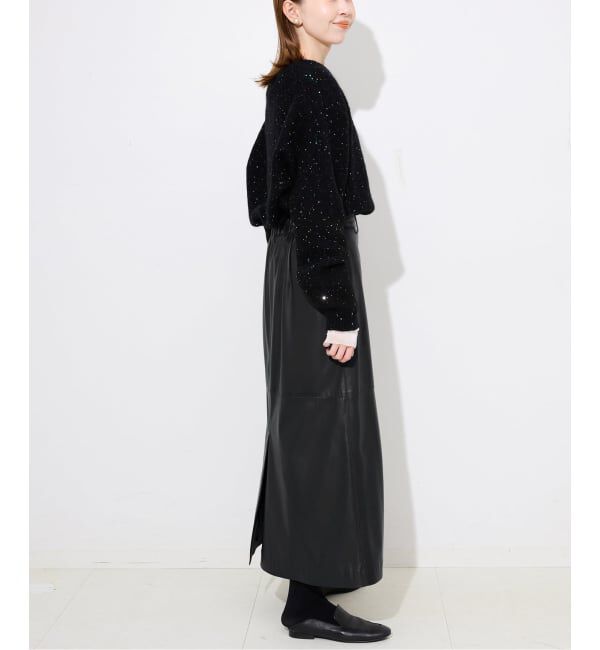 SLOBE IENA「フェイクレザーフレアスカート」|スカート|