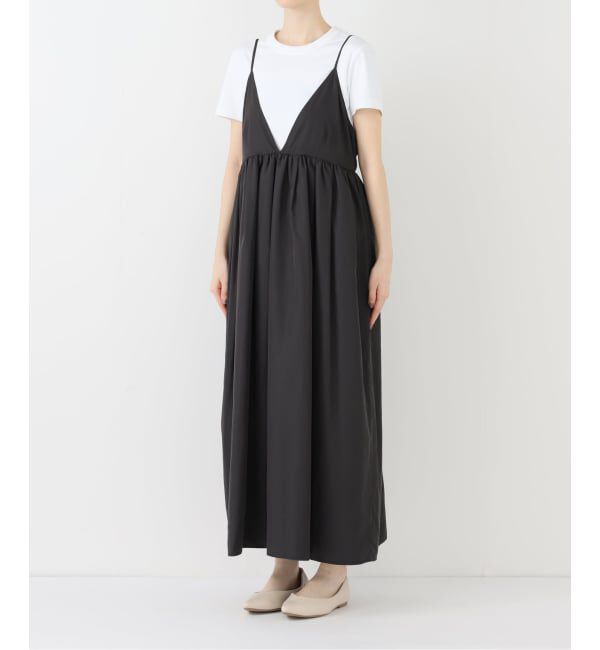 SLOBE IENA「《WEB限定/追加4》タフタギャザーキャミワンピース」|ワンピース|