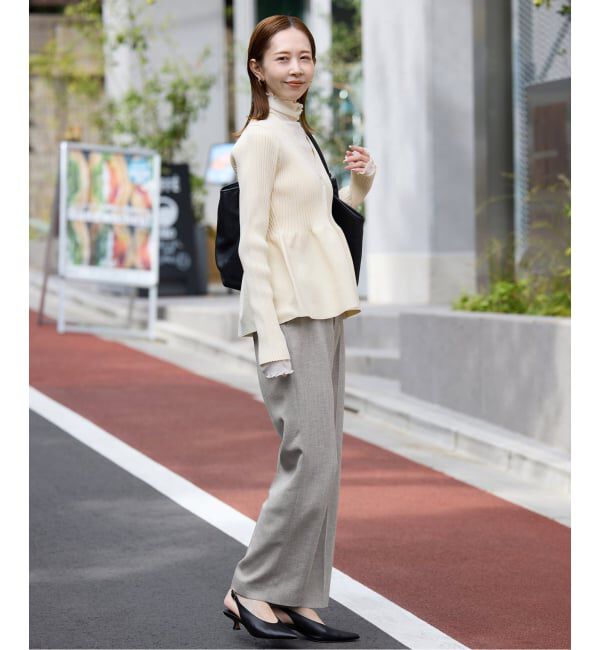 SLOBE IENA「《セットアップ対応可/3サイズ展開》ウォッシャブルツイルストレートパンツ」|その他|