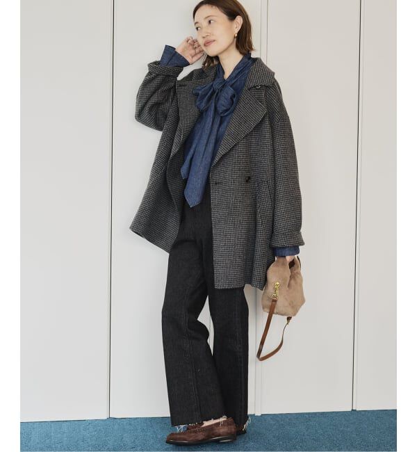 SLOBE IENA「《追加》souple wool ダブルフェイスミドルコート」|ピーコート|