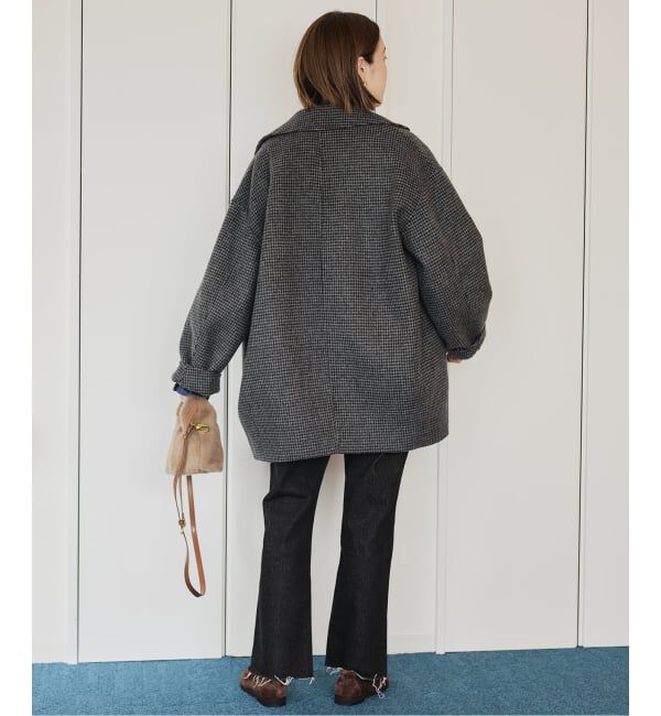 SLOBE IENA「《追加》souple wool ダブルフェイスミドルコート」|ピーコート|