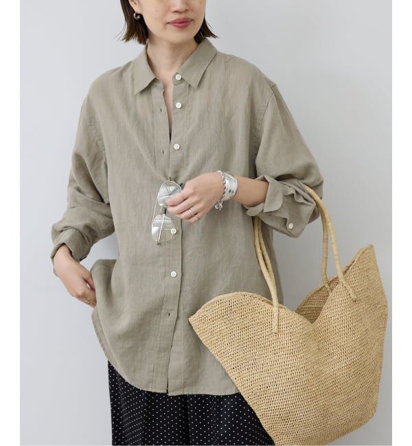 SLOBE IENA「《追加予約》リネンコットンレギュラーシャツ」|シャツ・ブラウス|