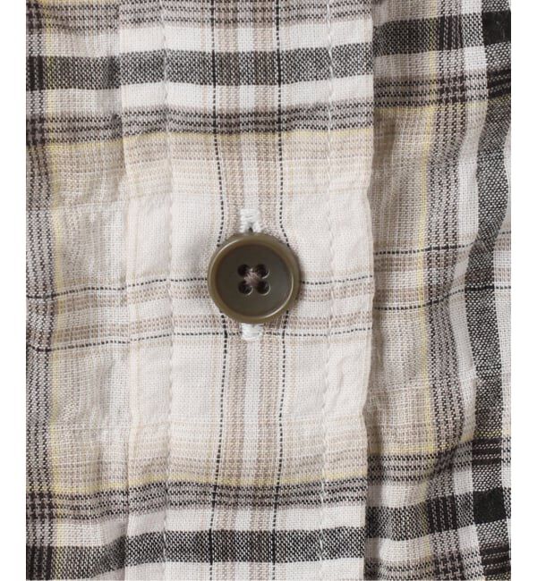 IENA「《新色/追加》シャーリングチェックショートシャツ」|シャツ・ブラウス|