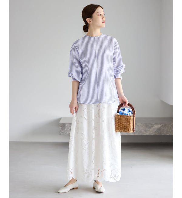 IENA「《新色/WEB限定/追加2》ラミーリヨセルノーカラーブラウス」|シャツ・ブラウス|