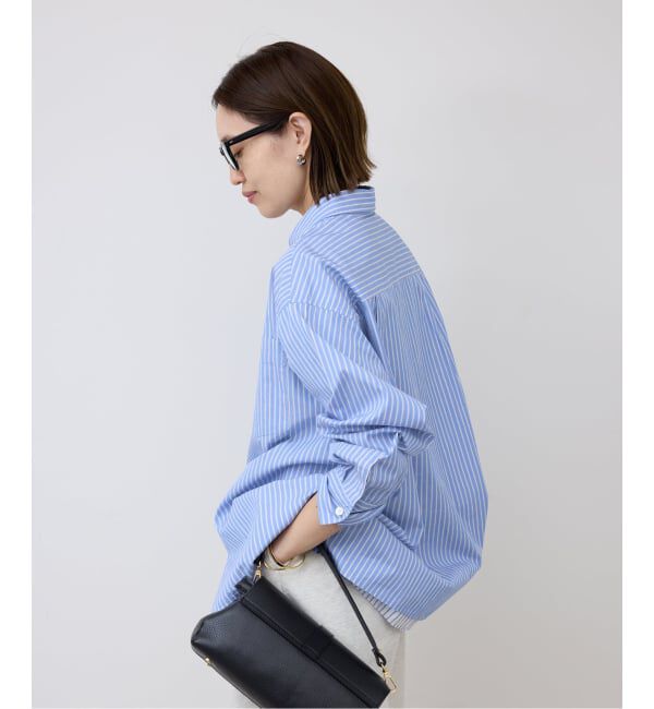 SLOBE IENA「ストライプレイヤーシャツ」|シャツ・ブラウス|ブルー