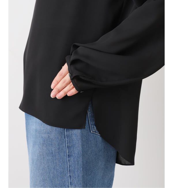 IENA「《追加》ジョーゼットリブネックブラウス」|シャツ・ブラウス|