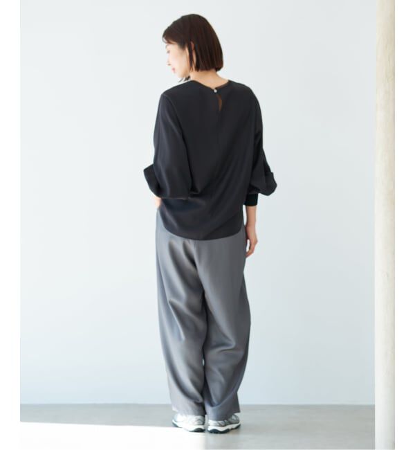 IENA「《予約》クルーネックシアーリブブラウス」|シャツ・ブラウス|