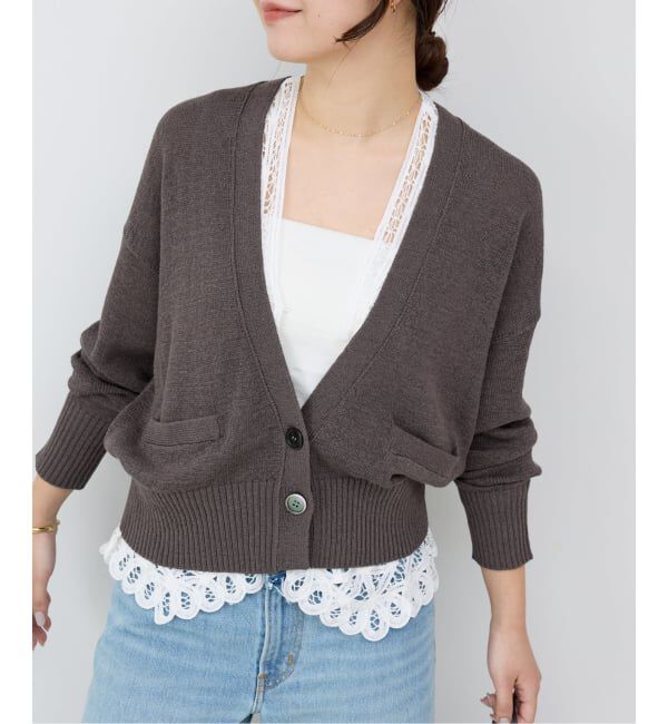 SLOBE IENA「《追加予約》テープヤーンVネックカーディガン」|カーディガン|