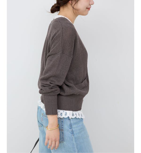 SLOBE IENA「《追加予約》テープヤーンVネックカーディガン」|カーディガン|