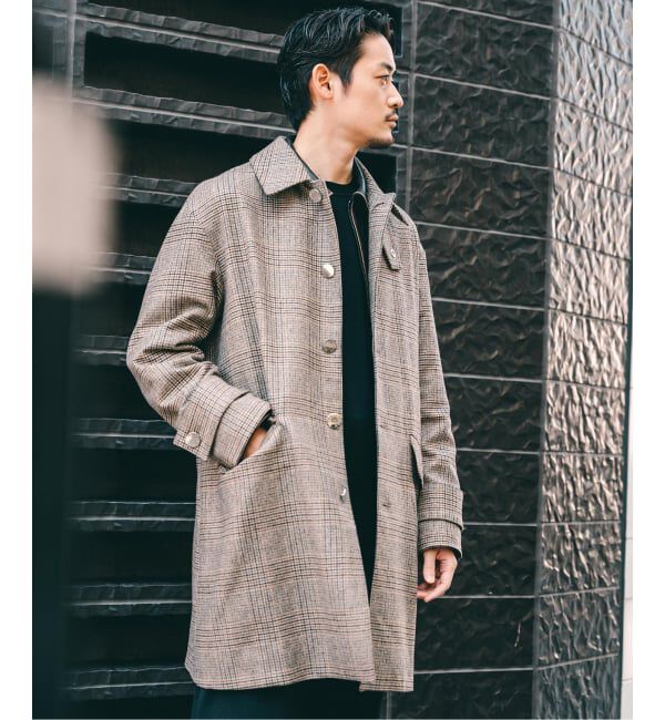 EDIFICE「MACKINTOSH(マッキントッシュ) 別注 HUMBIE/ハンビー SL "グレンチェック"」|ステンカラーコート|