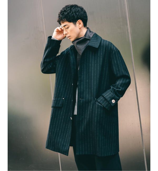 EDIFICE「MACKINTOSH(マッキントッシュ) 別注 HUMBIE/ハンビー SL &rdquo;ストライプ&rdquo;」|ステンカラーコート|
