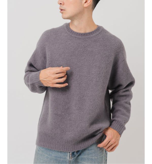 EDIFICE「スリアルパカミックス クルーネックニット」|ニット・セーター|グレー