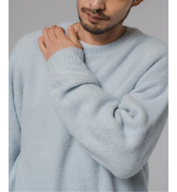 EDIFICE「スリアルパカミックス クルーネックニット」|ニット・セーター|グレーB