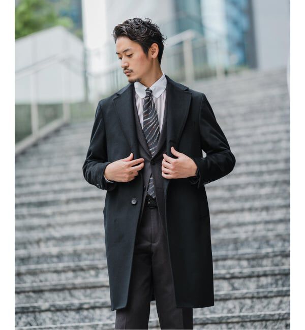 EDIFICE「《追加》SUPER 140&rsquo;s ウール / カシミヤ チェスターコート」|チェスターコート|