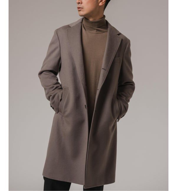 EDIFICE「《追加》SUPER 140&rsquo;s ウール / カシミヤ チェスターコート」|チェスターコート|グレーB