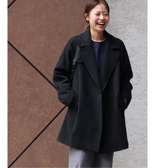 JOURNAL STANDARD relume「《WEB限定追加2》尾州ウールモッサWブレストハーフコート」|その他|ブラック