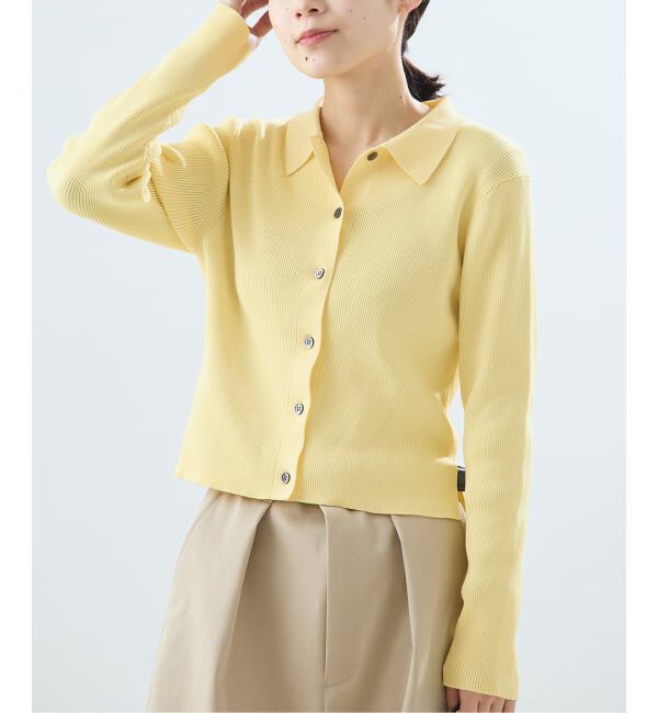 journal standard L'essage「襟リブカーディガン」|カーディガン|イエロー
