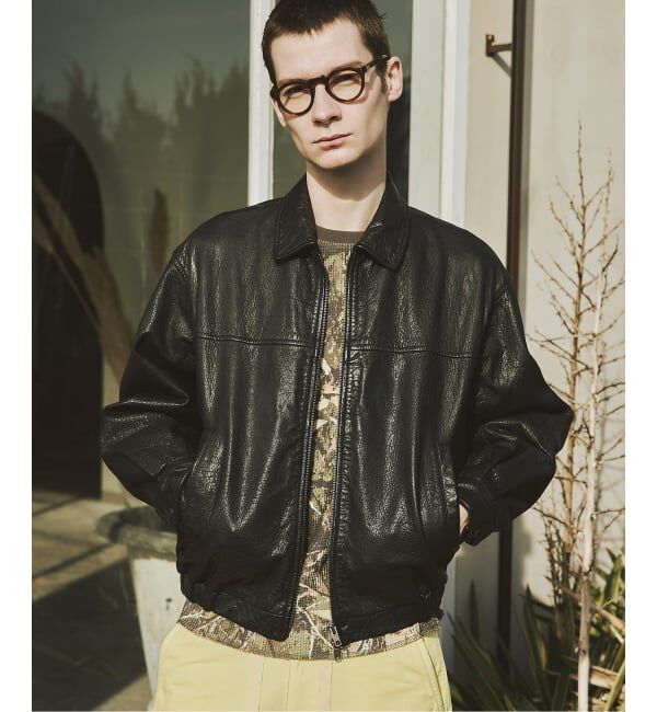 JOURNAL STANDARD「バッファロー レザー ウォッシュ ジップ ブルゾン」|ライダースジャケット|