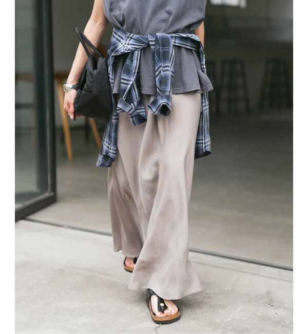 Spick and Span「《追加》ウォッシャブルキュプラフレアスカート」|スカート|