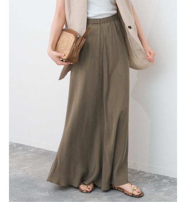 Spick and Span「《追加》ウォッシャブルキュプラフレアスカート」|スカート|