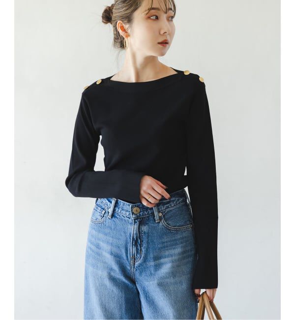 NOBLE「ショルダーボタンニットプルオーバー」|ニット・セーター|