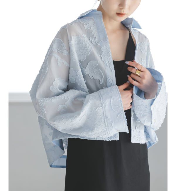 NOBLE「フラワージャガードショートシャツ」|シャツ・ブラウス|