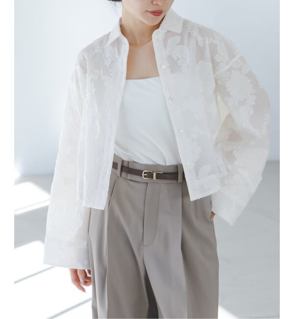 NOBLE「フラワージャガードショートシャツ」|シャツ・ブラウス|