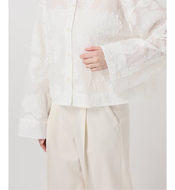 NOBLE「フラワージャガードショートシャツ」|シャツ・ブラウス|