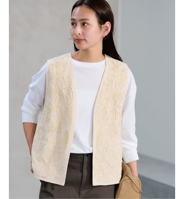 FRAMeWORK「メッシュエンブロイダリーベスト」|ダウンベスト・ベスト|