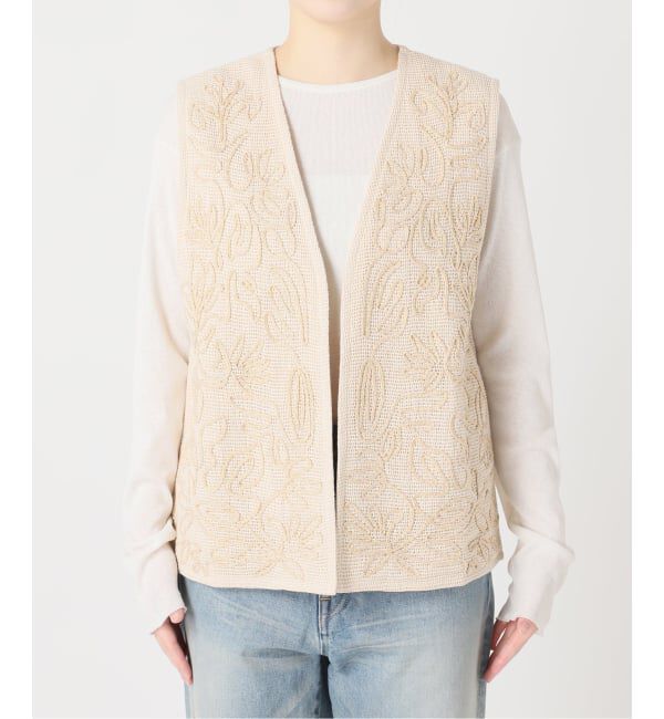 FRAMeWORK「メッシュエンブロイダリーベスト」|ダウンベスト・ベスト|