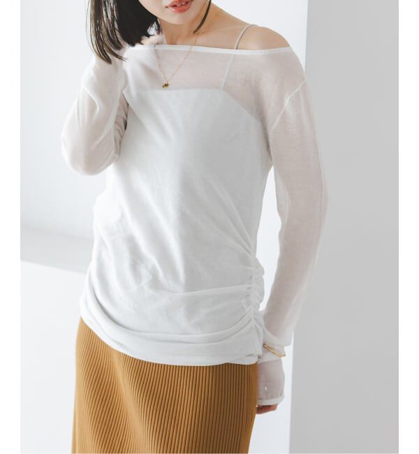 NOBLE「オフショルドレープニット」|ニット・セーター|