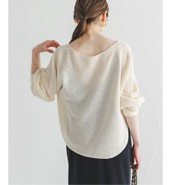 NOBLE「《WEB＆日本橋・ルクア店限定・追加予約》ペーパーヤーン カノコBACK Vプルオーバー」|ニット・セーター|