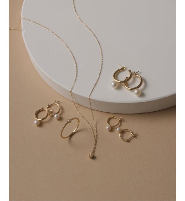 Lilas by Spick&Span「《WEB限定》パールフープピアスM K10（両耳）」|ピアス|