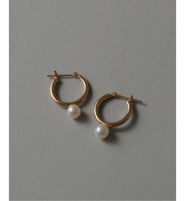 Lilas by Spick&Span「《WEB限定》パールフープピアスL K10（両耳）」|ピアス|ゴールド