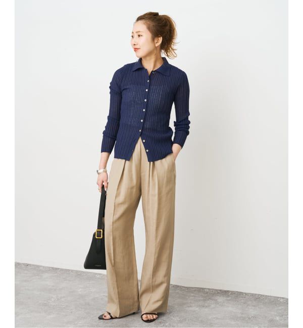 Spick and Span「シアーポロシャツカーディガン」|カーディガン|