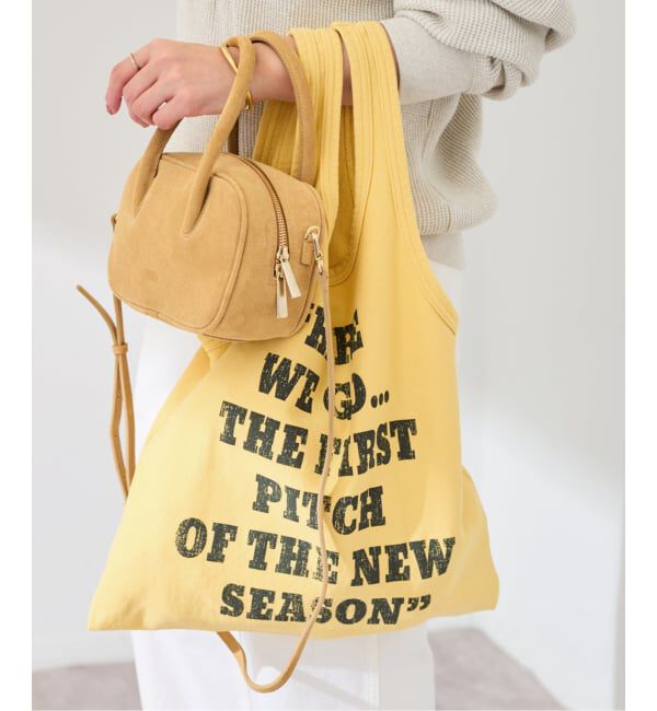 FRAMeWORK「St johnd 3rd club 別注PEANUTS SWEAT バッグ」|トートバッグ|イエロー