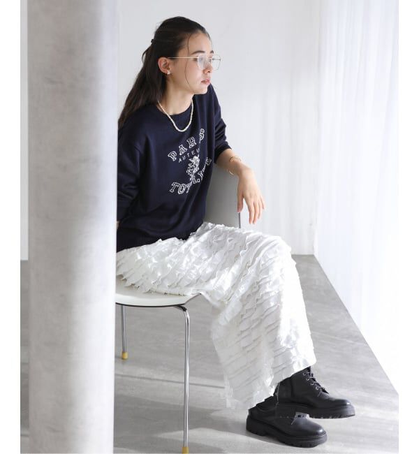  「【洗える】インターシャロゴニット」|ニット・セーター|