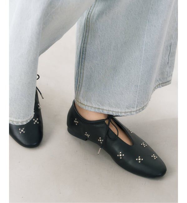  「ディープカットスタッズフラットシューズ」|その他|