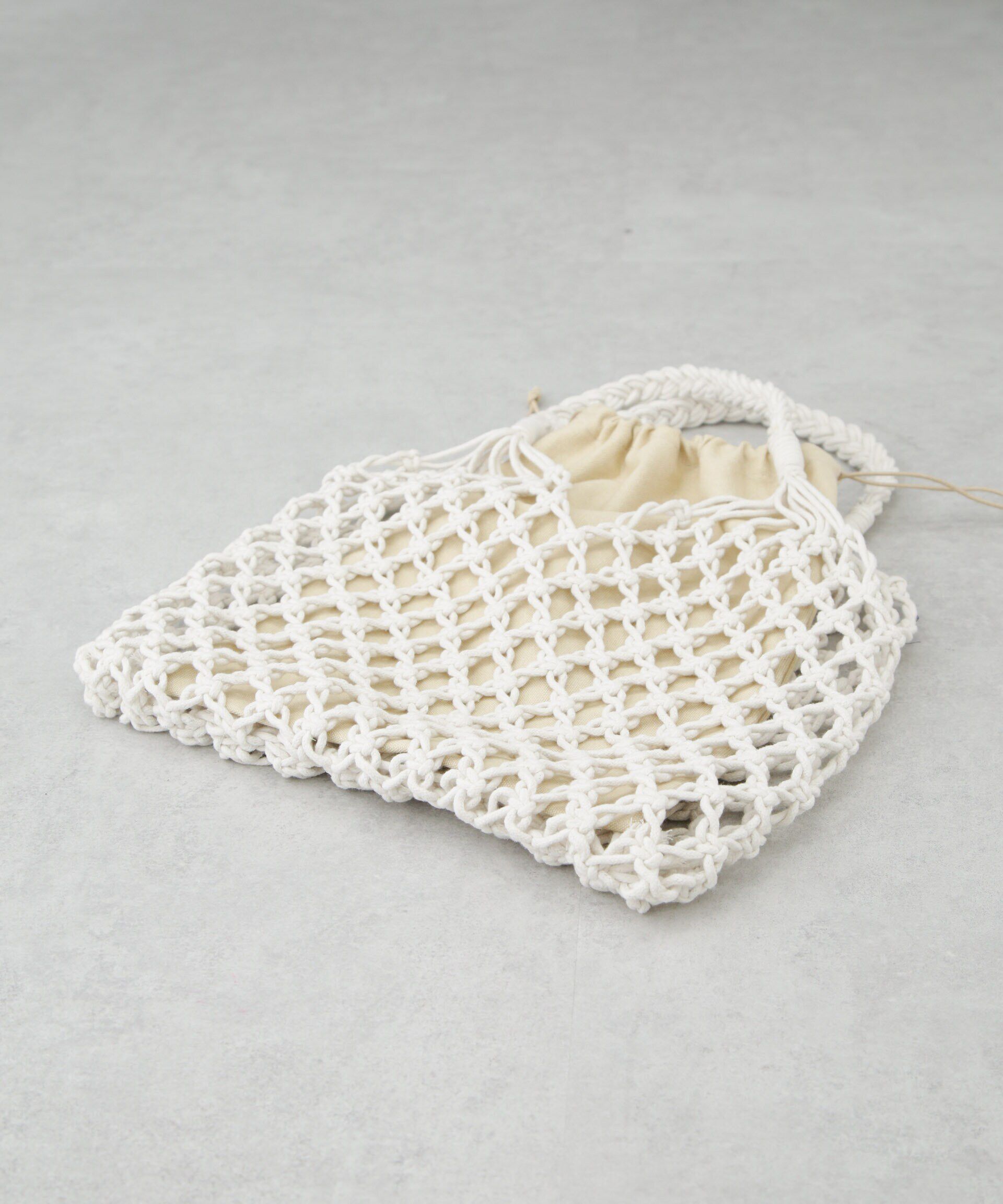 nano･universe「インポーチ付きマクラメバッグ」|ショルダー・メッセンジャー|