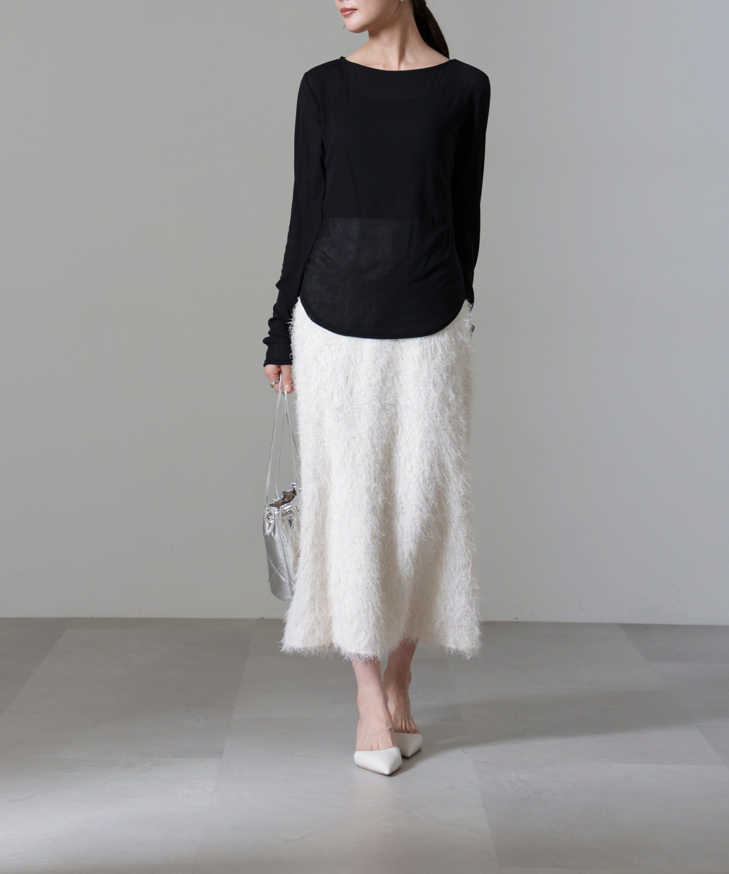 nano･universe「フリンジジャガードIラインスカート(セットアップ可)」|スカート|