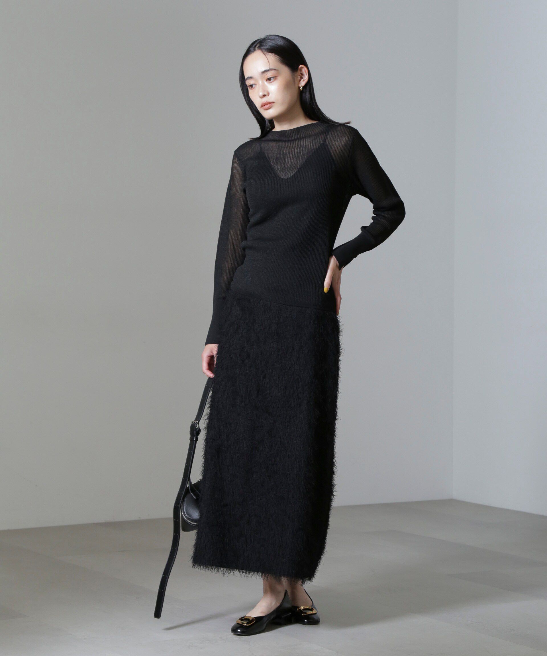 nano･universe「シアーブライトリブニットプルオーバー」|ニット・セーター|