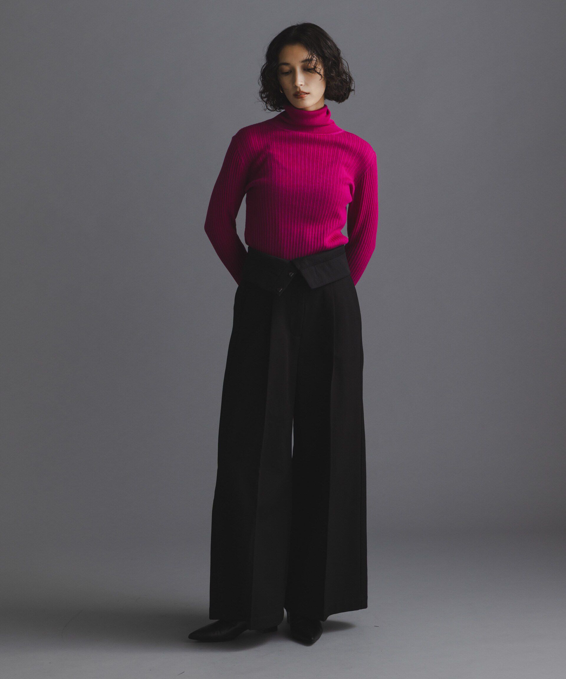 nano･universe「毛玉レスニットタートルネックリブプルオーバー」|ニット・セーター|