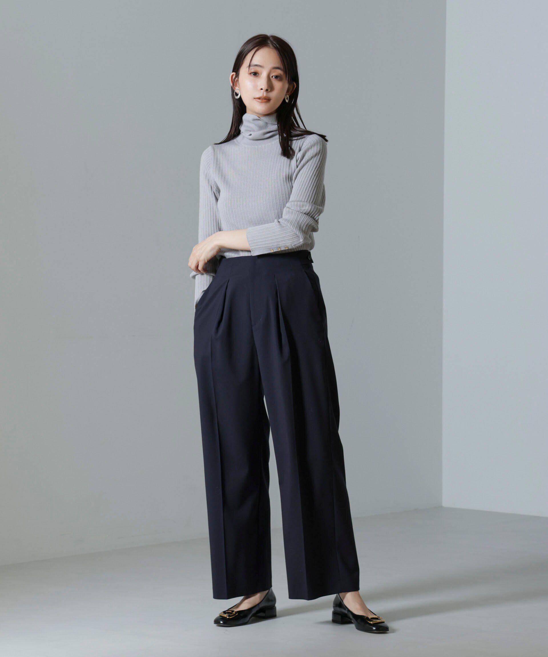 nano･universe「ドライウェザーストレッチ インタックワイドパンツ(セットアップ可)」|チノ|