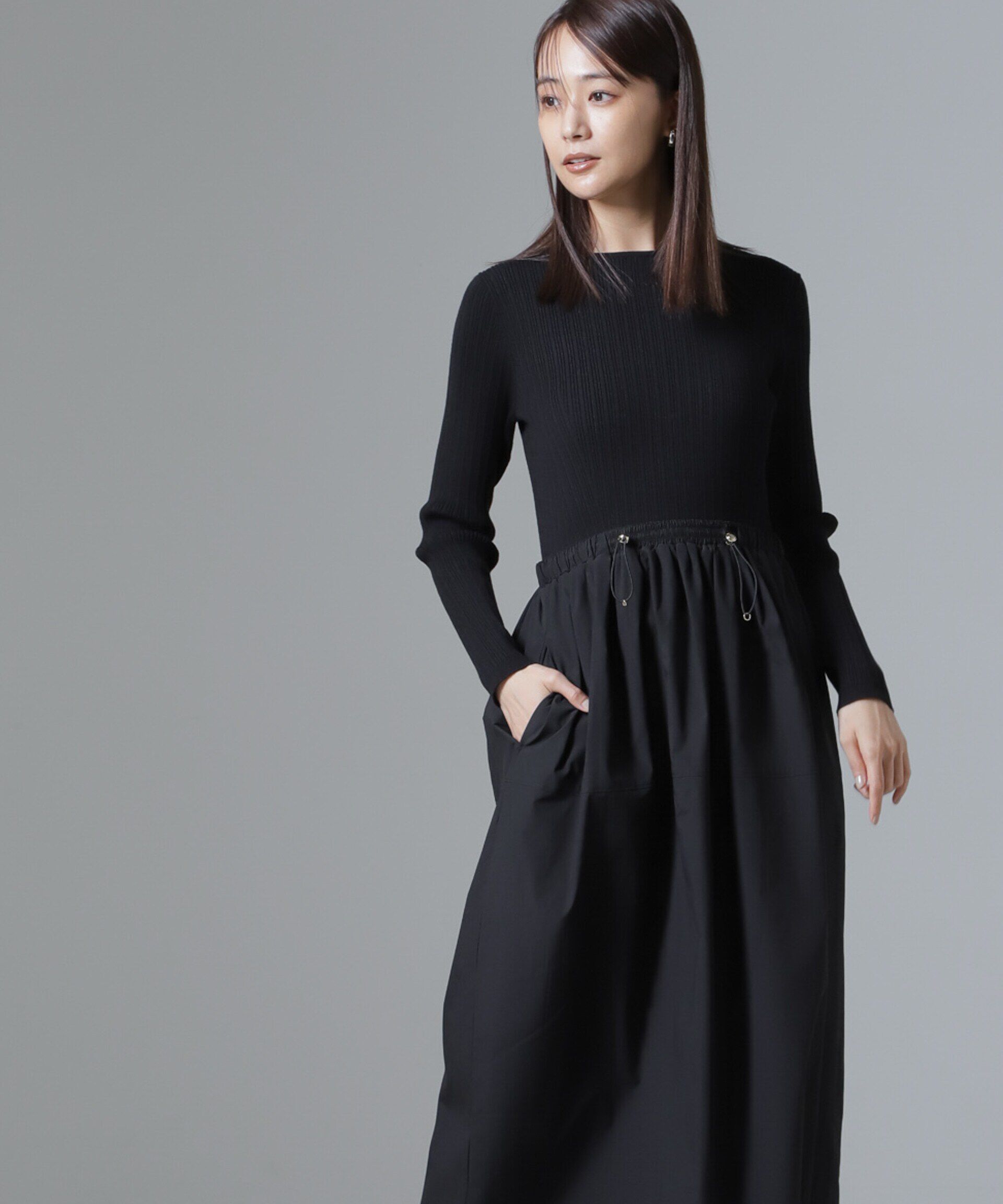 nano･universe「リブニット&times;タフタドッキングワンピース」|ワンピース|