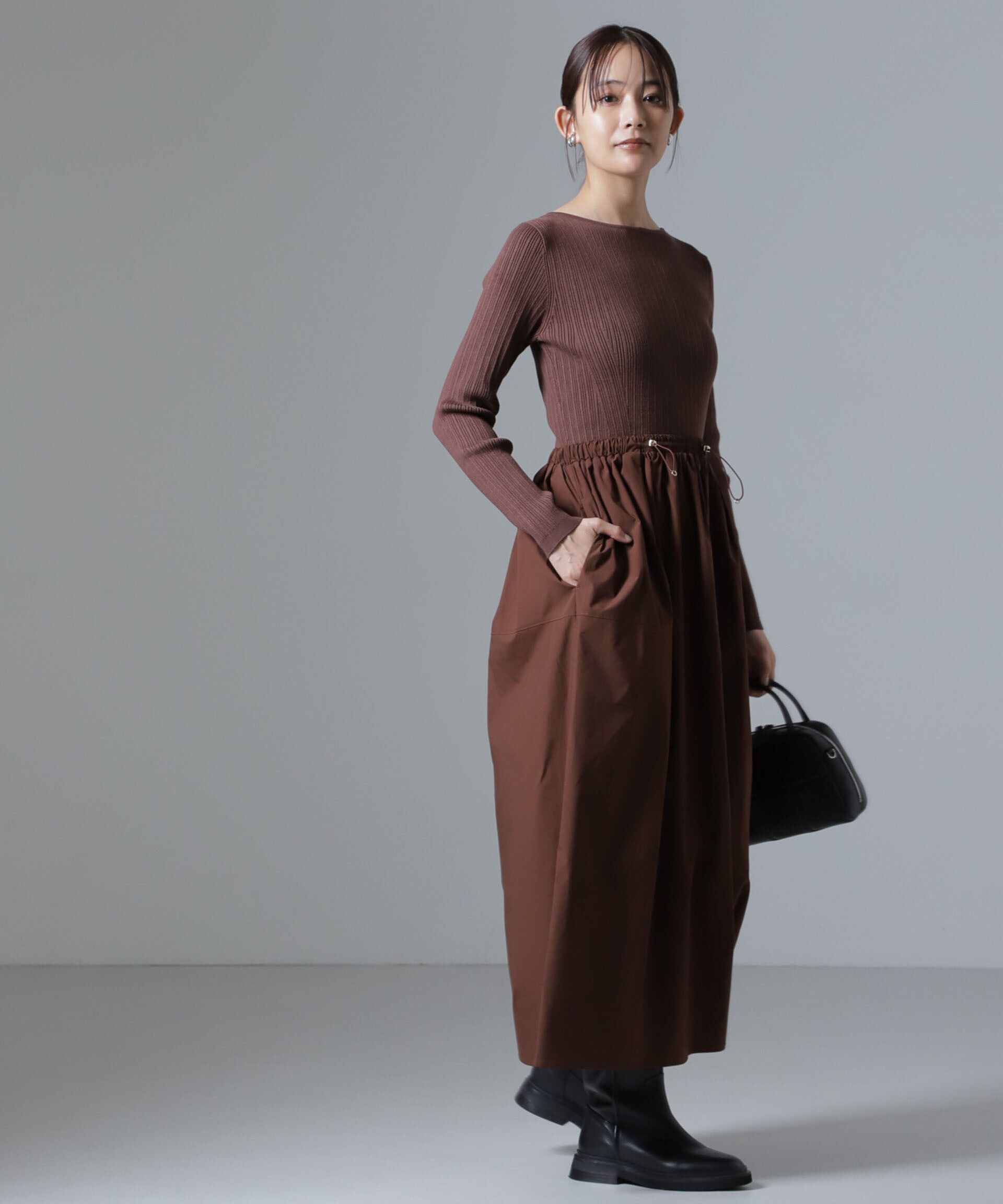 nano･universe「リブニット&times;タフタドッキングワンピース」|ワンピース|