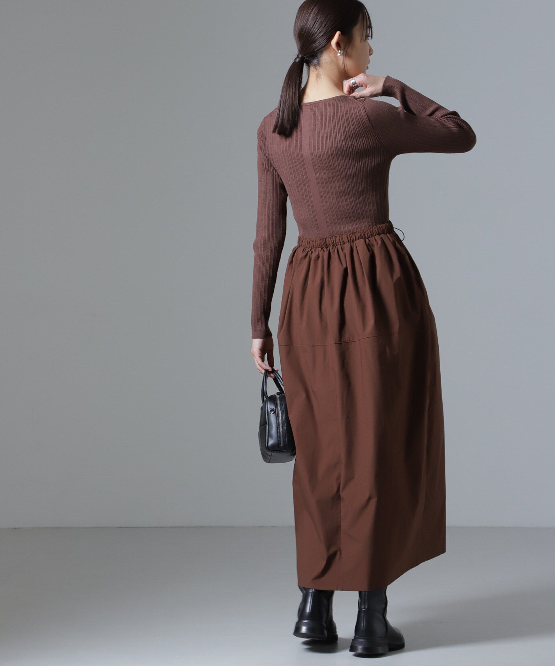 nano･universe「リブニット&times;タフタドッキングワンピース」|ワンピース|