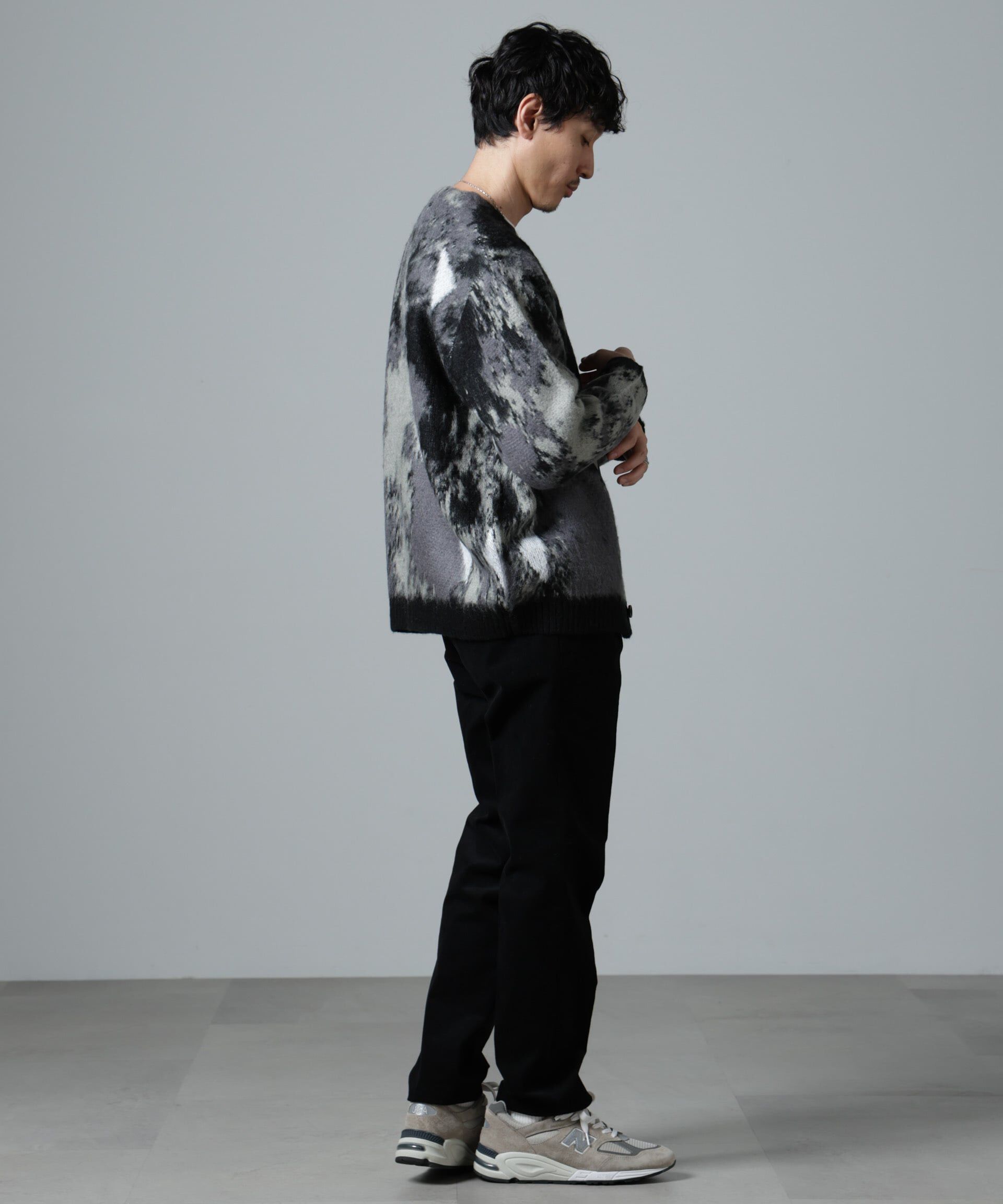 nano･universe「アート柄ニットカーディガン」|ニット・セーター|