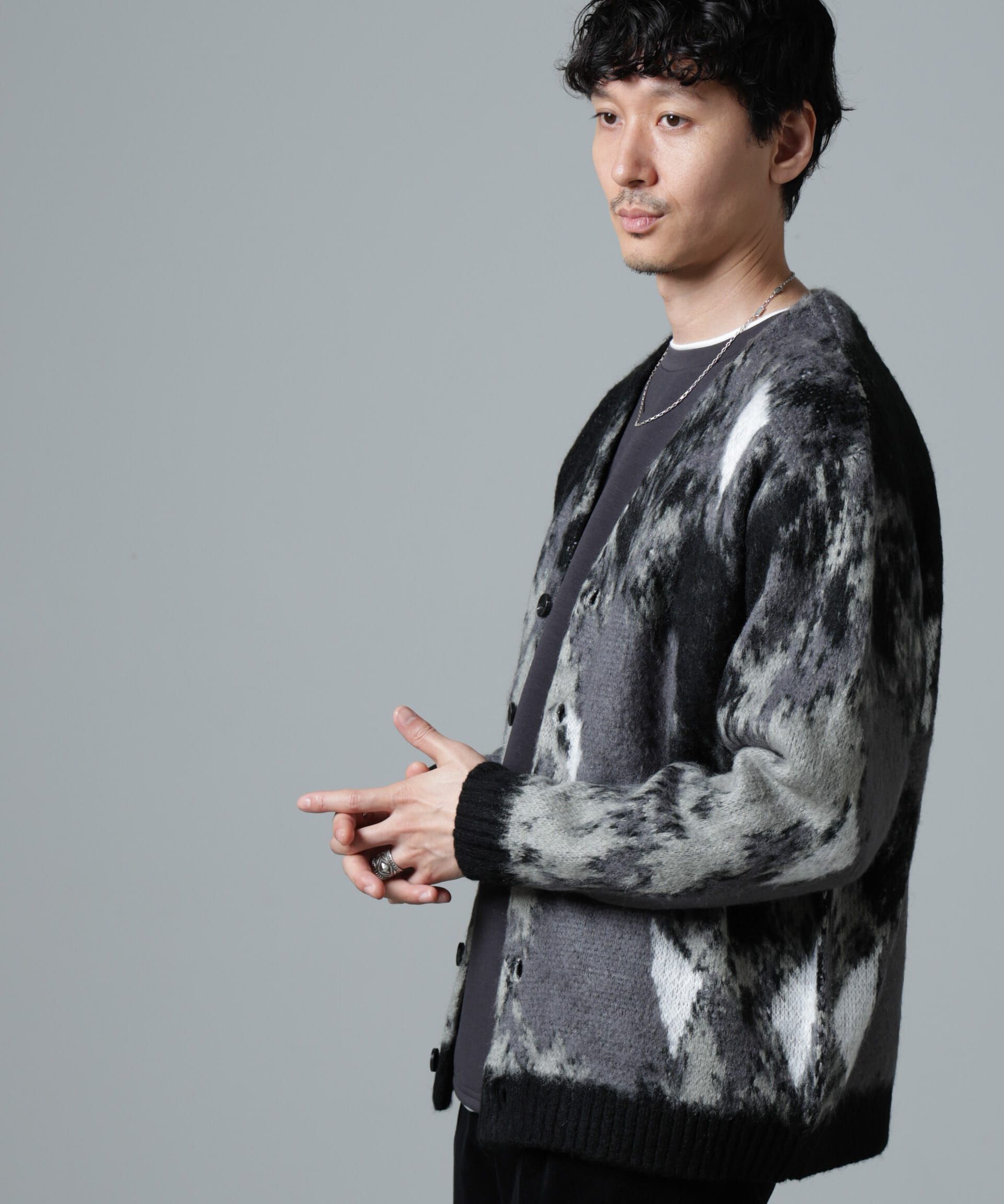 nano･universe「アート柄ニットカーディガン」|ニット・セーター|